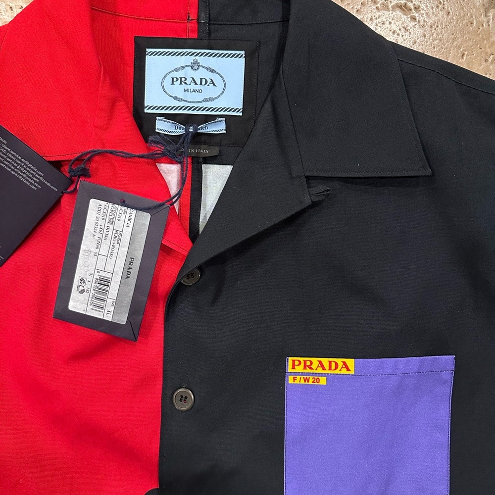 Prada Double Match FW20 Black Purple Red Horse Bowling Shirt - Picture 5 of 15